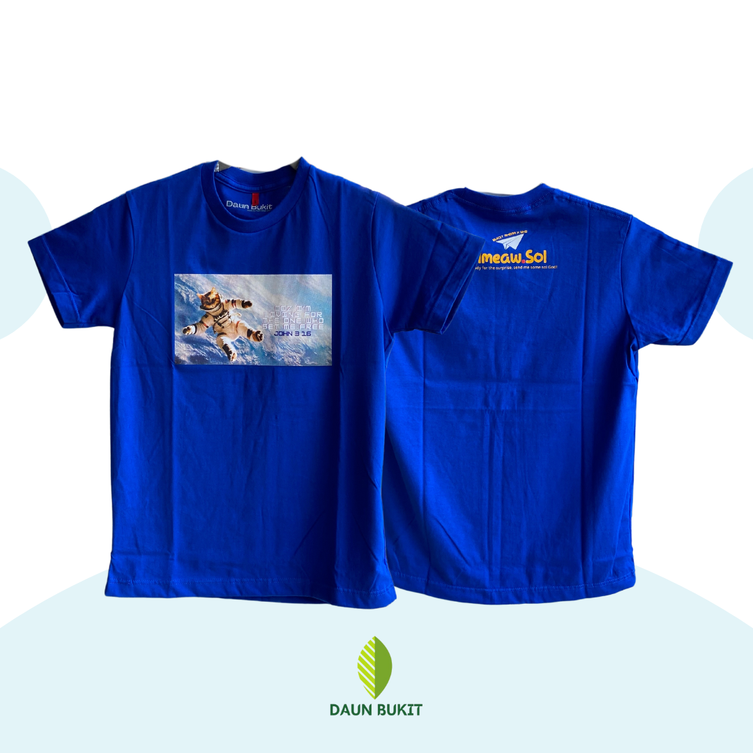 Cat Me To The Moon Blue Tshirt