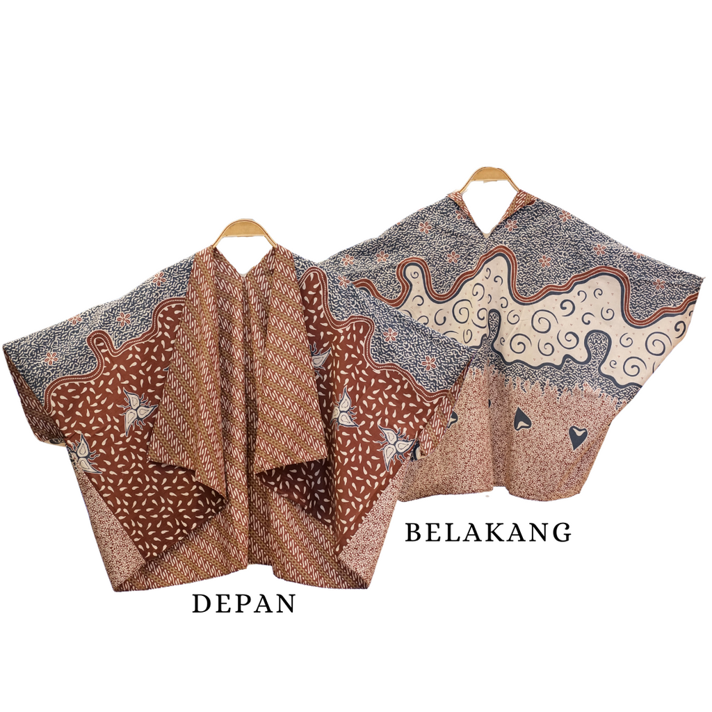 Cardigan Batik Daun Merah Muda