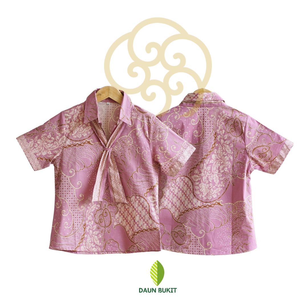 Atasan Batik Lengan Pendek Tali Kerah