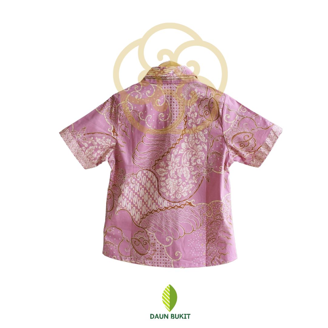 Atasan Batik Lengan Pendek Tali Kerah