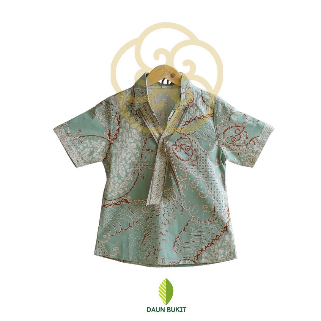 Atasan Batik Lengan Pendek Tali Kerah