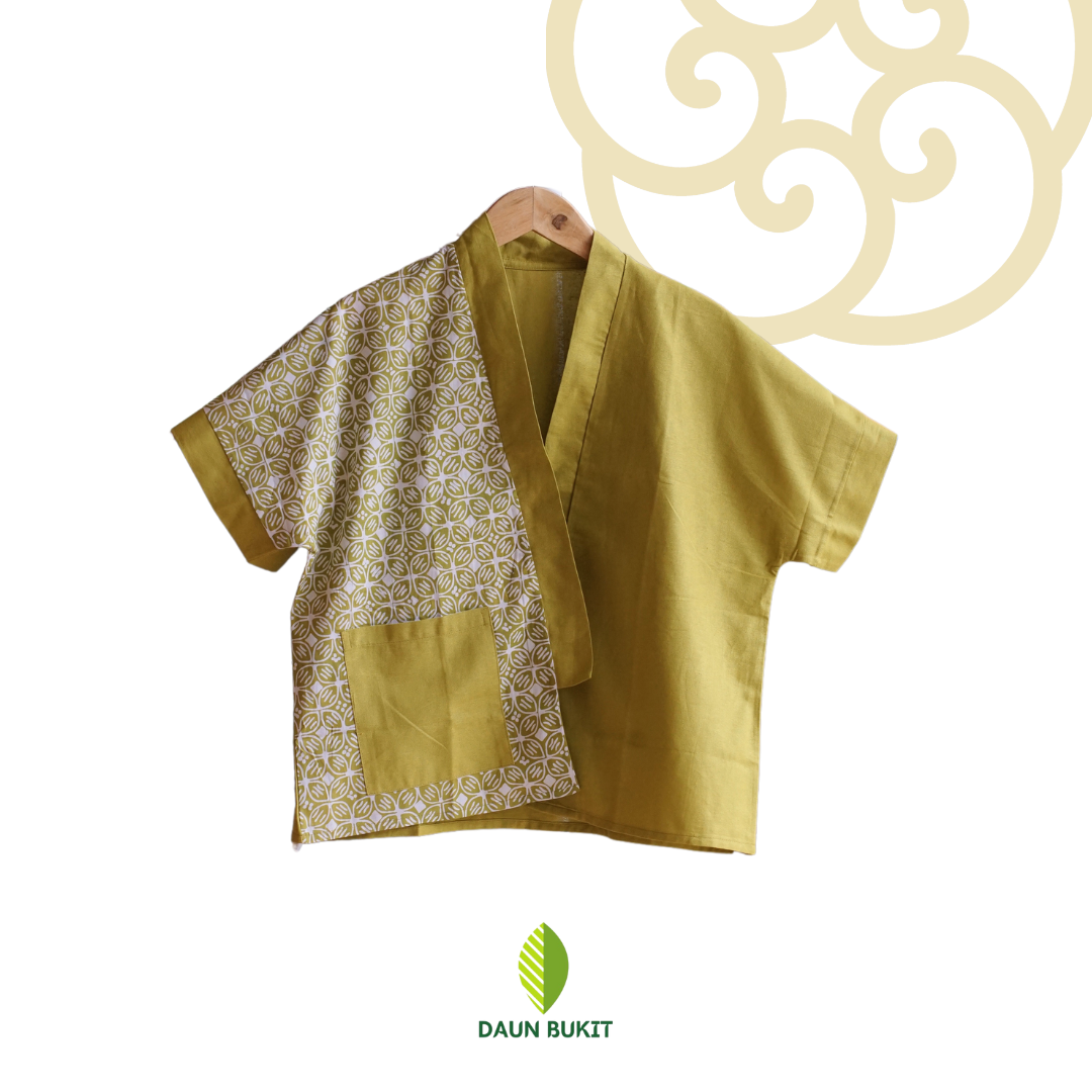 Prastika Blouse Linen Motif Batik Kawung Premium