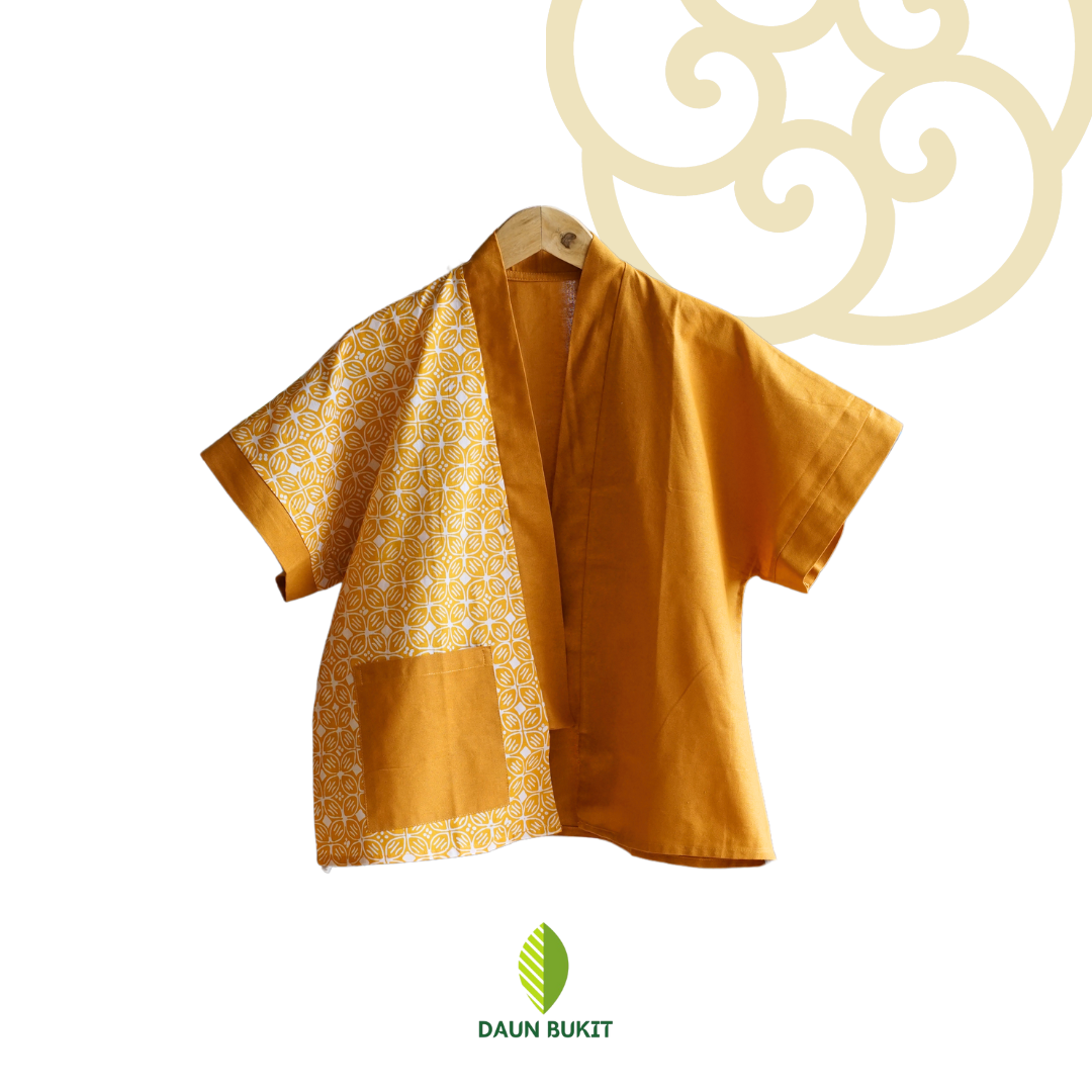 Prastika Blouse Linen Motif Batik Kawung Premium