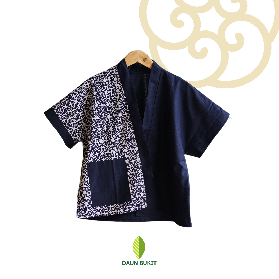 Prastika Blouse Linen Motif Batik Kawung Premium