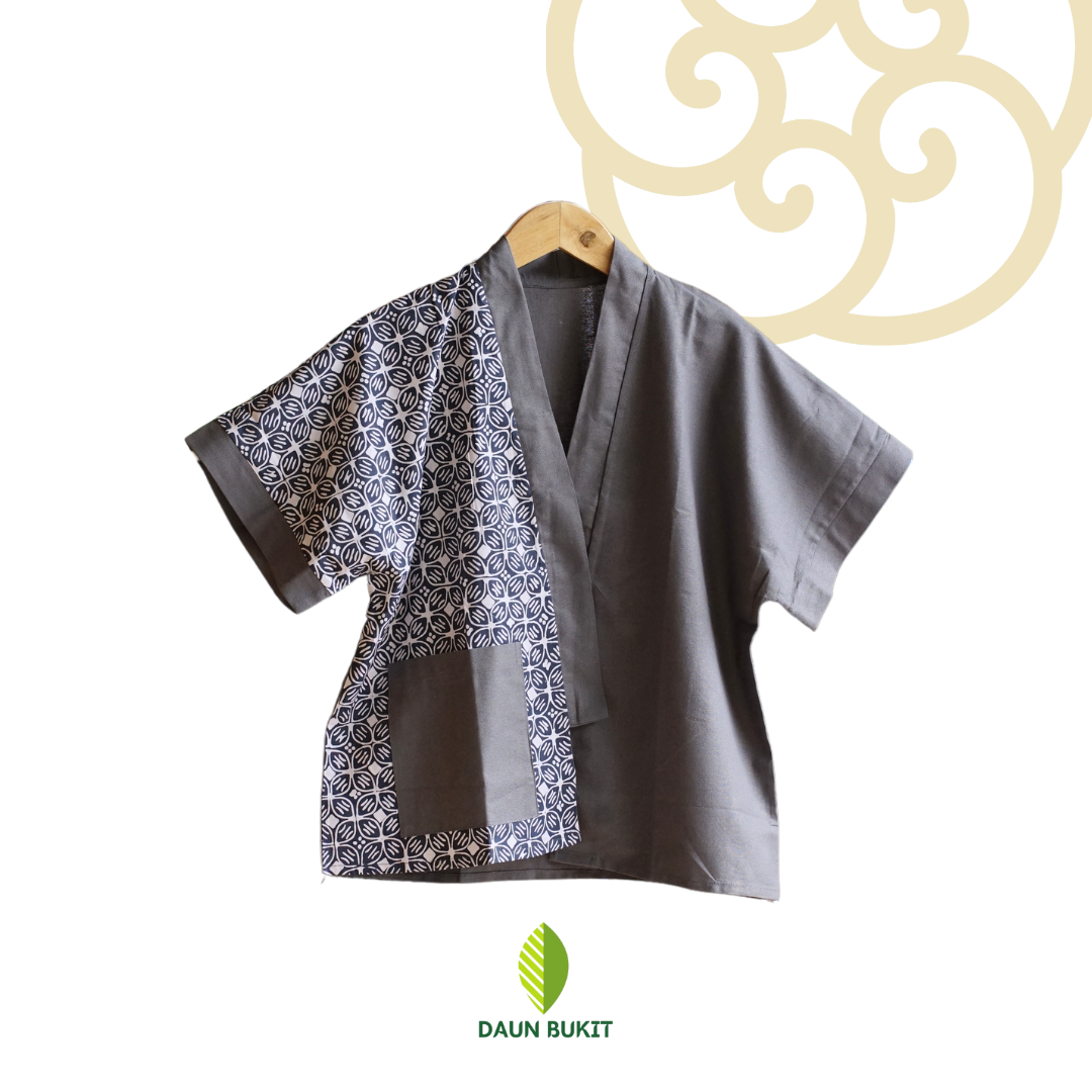 Prastika Blouse Linen Motif Batik Kawung Premium